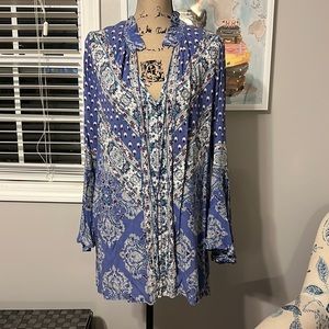 Free people, long sleeve, floral, blouse, size small